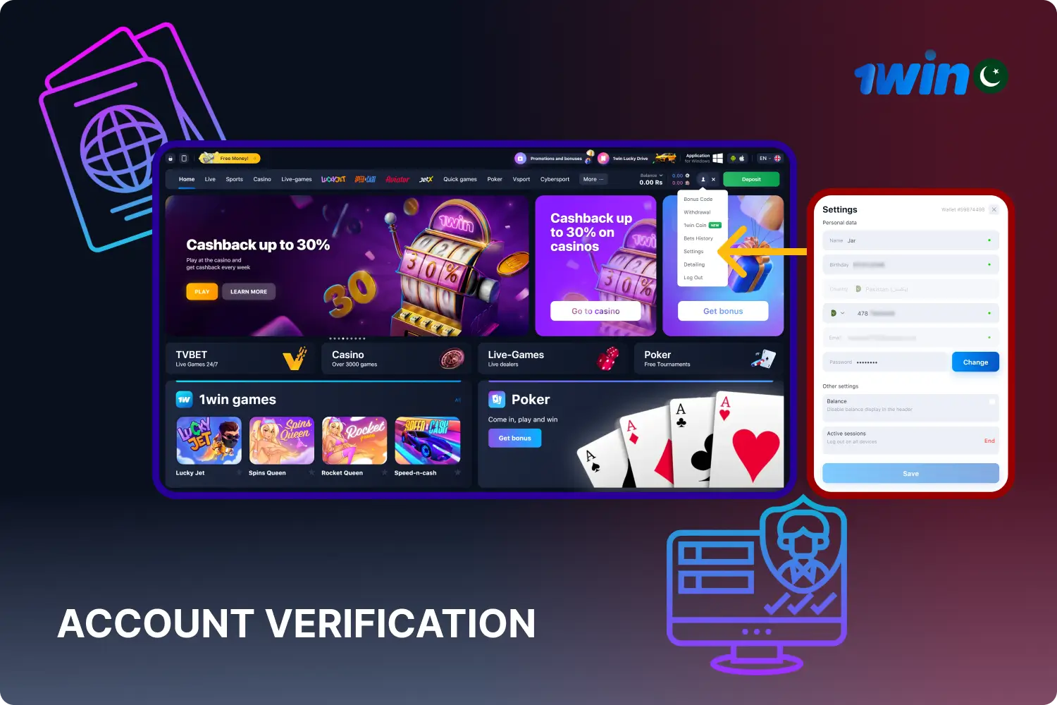 1win account verification is required to access all features of the platform, users can do this in a few simple steps