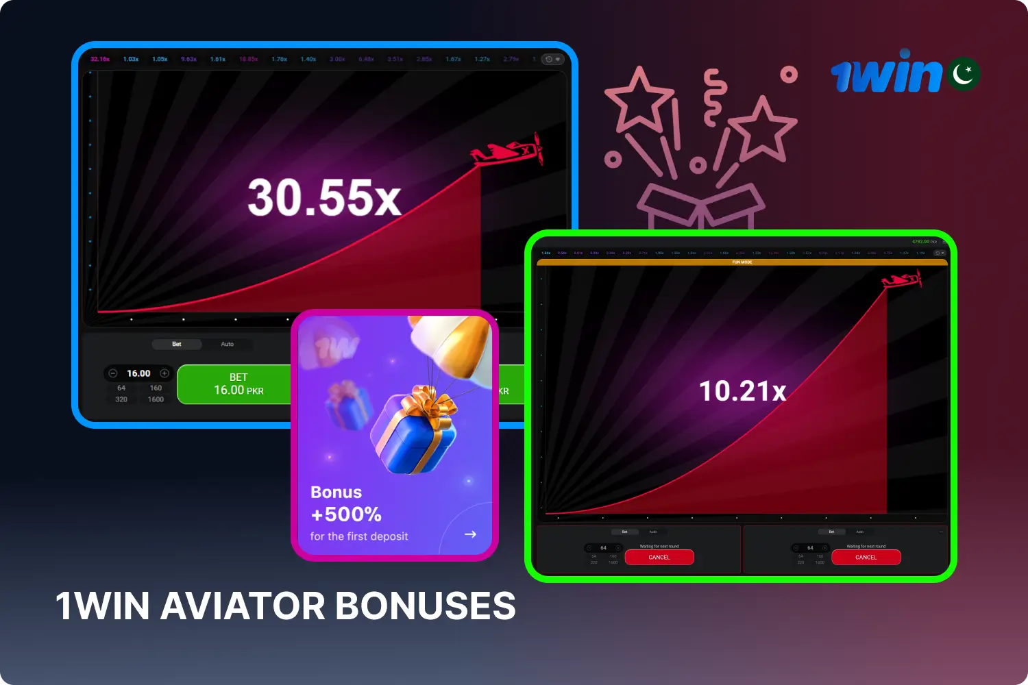 Aviator players can use the welcome bonus from 1win casino