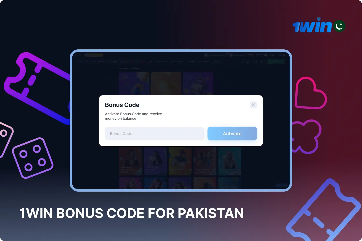 1win bonus code for Pakistan is a promotional offer for new players to get a nice welcome bonus