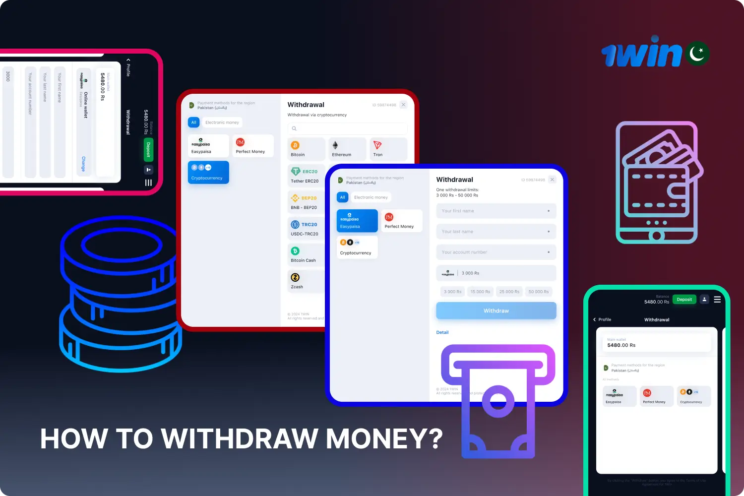 Users of the 1win platform in Pakistan can easily and quickly withdraw their winnings using any of the available payment systems