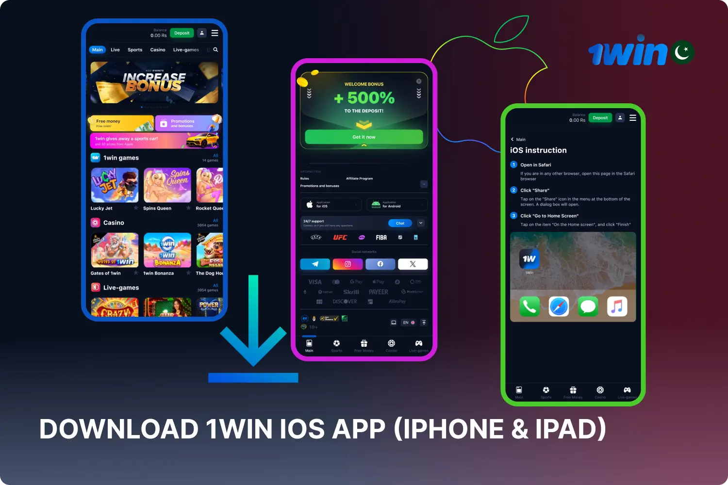 The 1win mobile application for iOS can be downloaded in a few simple steps
