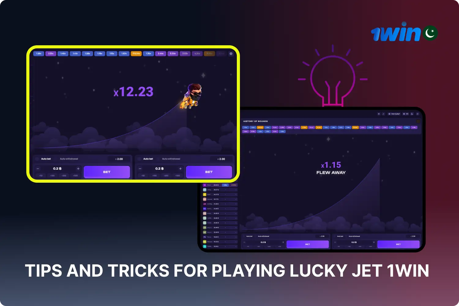 Gamblers will benefit from learning tips and tricks on playing Lucky Jet 1win to improve their chances of winning