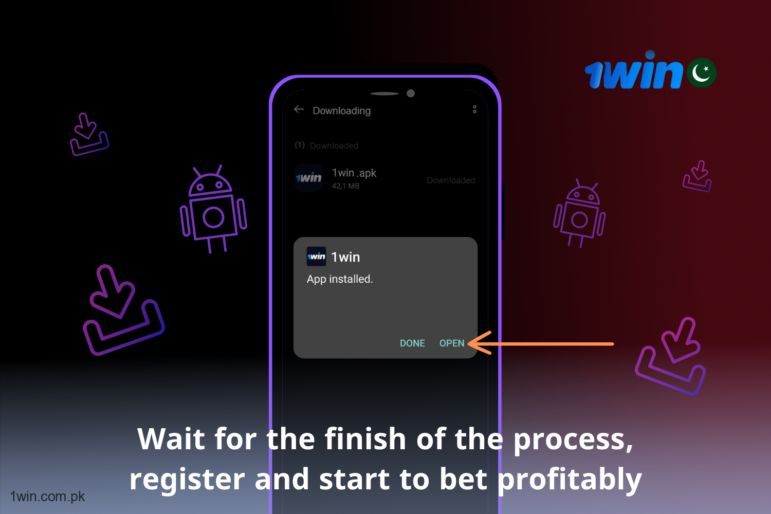 After installing the Android app, a user from Pakistan can register and start betting with profit