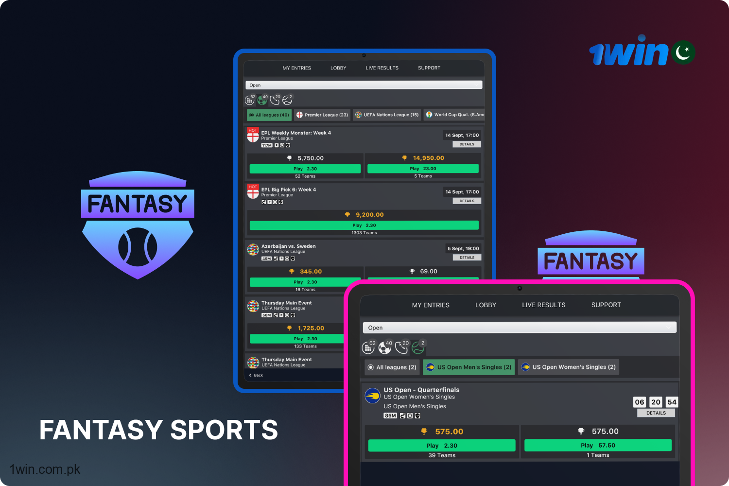 1win Pakistan provides the opportunity to participate in a variety of fantasy sports