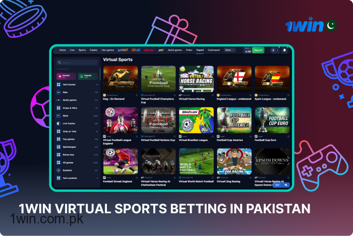 Virtual sports betting at 1win is a popular choice for bettors from Pakistan