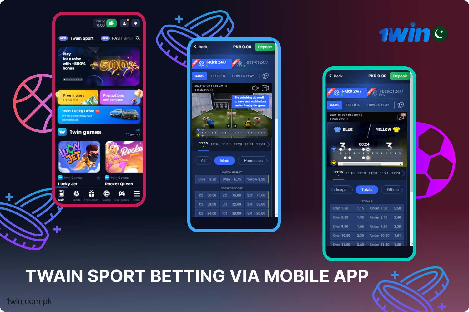 Online Twain Sports betting is available for Pakistani users through 1win's mobile app