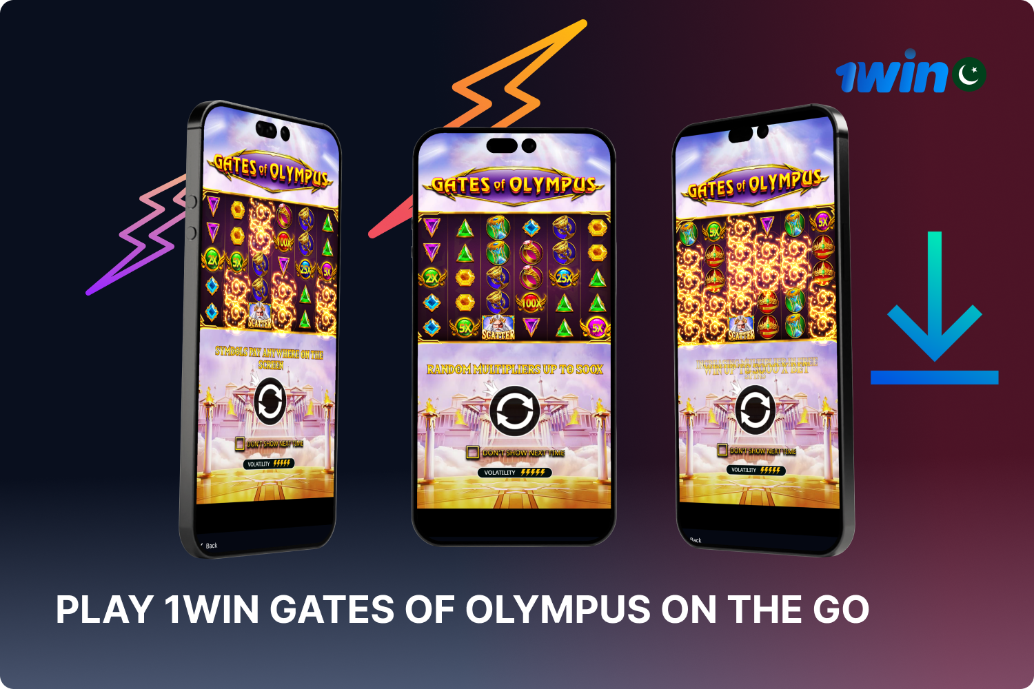 1win Pakistan offers a free app to play Gates of Olympus