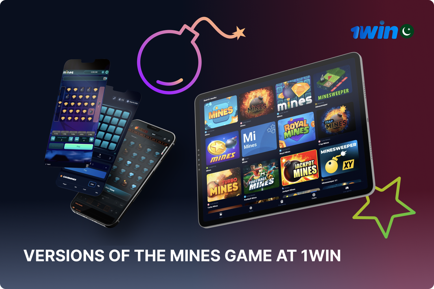 1win offers players many versions of the Mines game