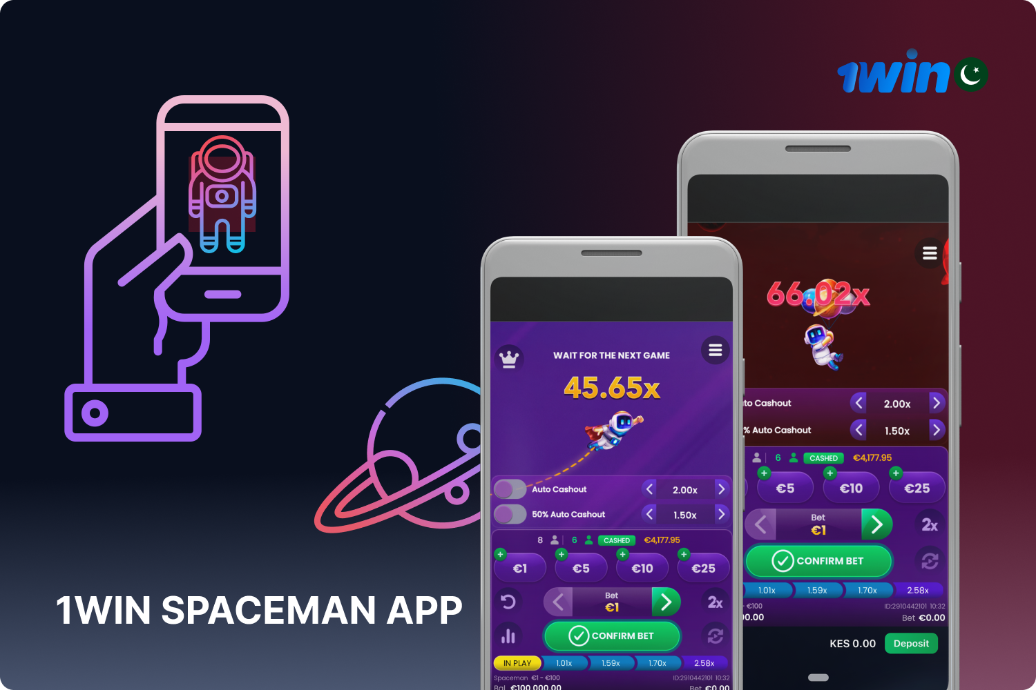 Spaceman works on smartphones through the casino app