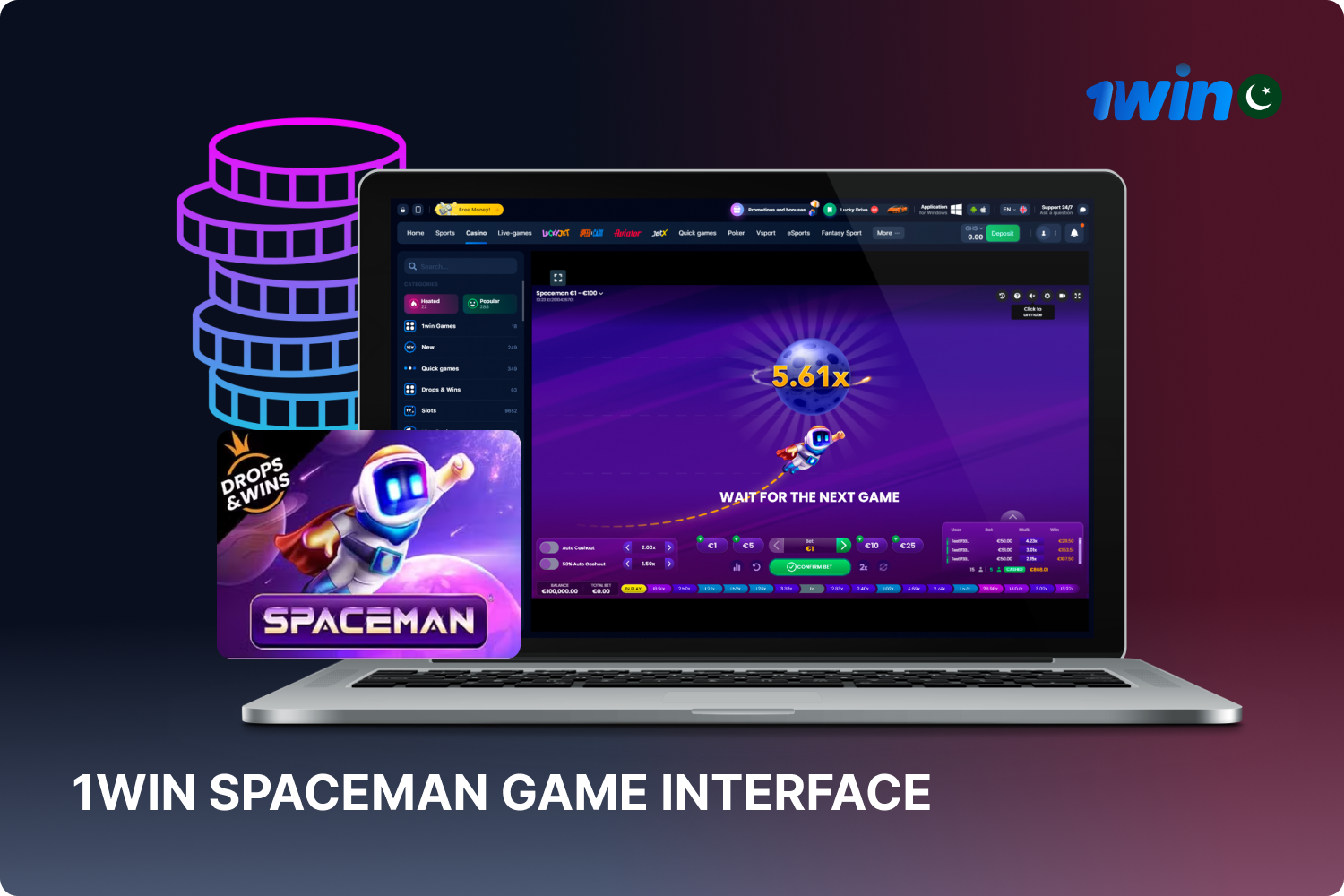 The game Spaceman offers a unique interface design