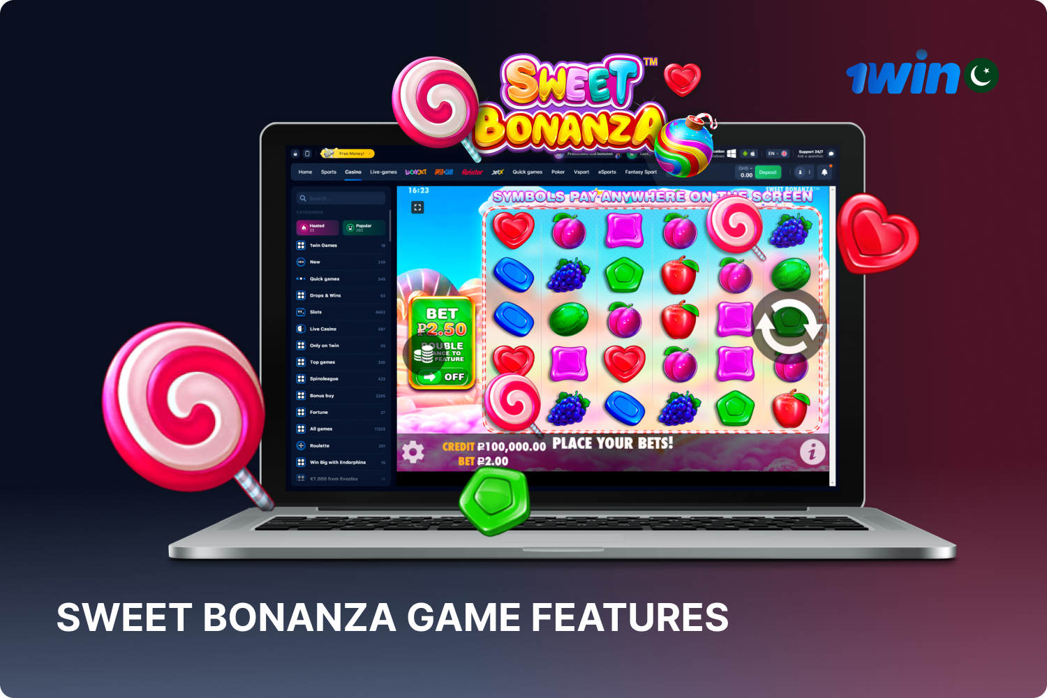 Sweet Bonanza offers bonuses for bigger wins in Pakistan